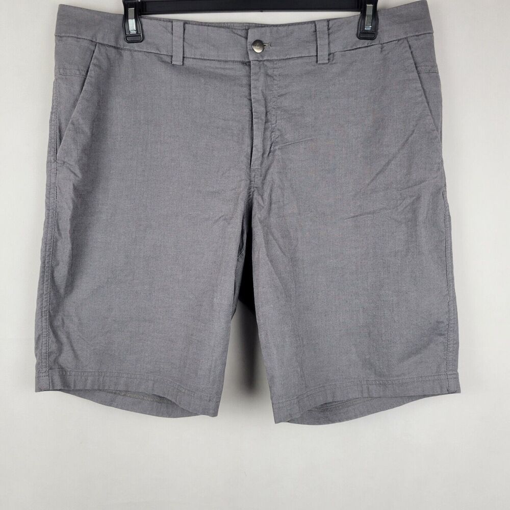 Lululemon Commission 11” Shorts Mens 38 Relaxed Fit Qwick Oxford Chambray Chino